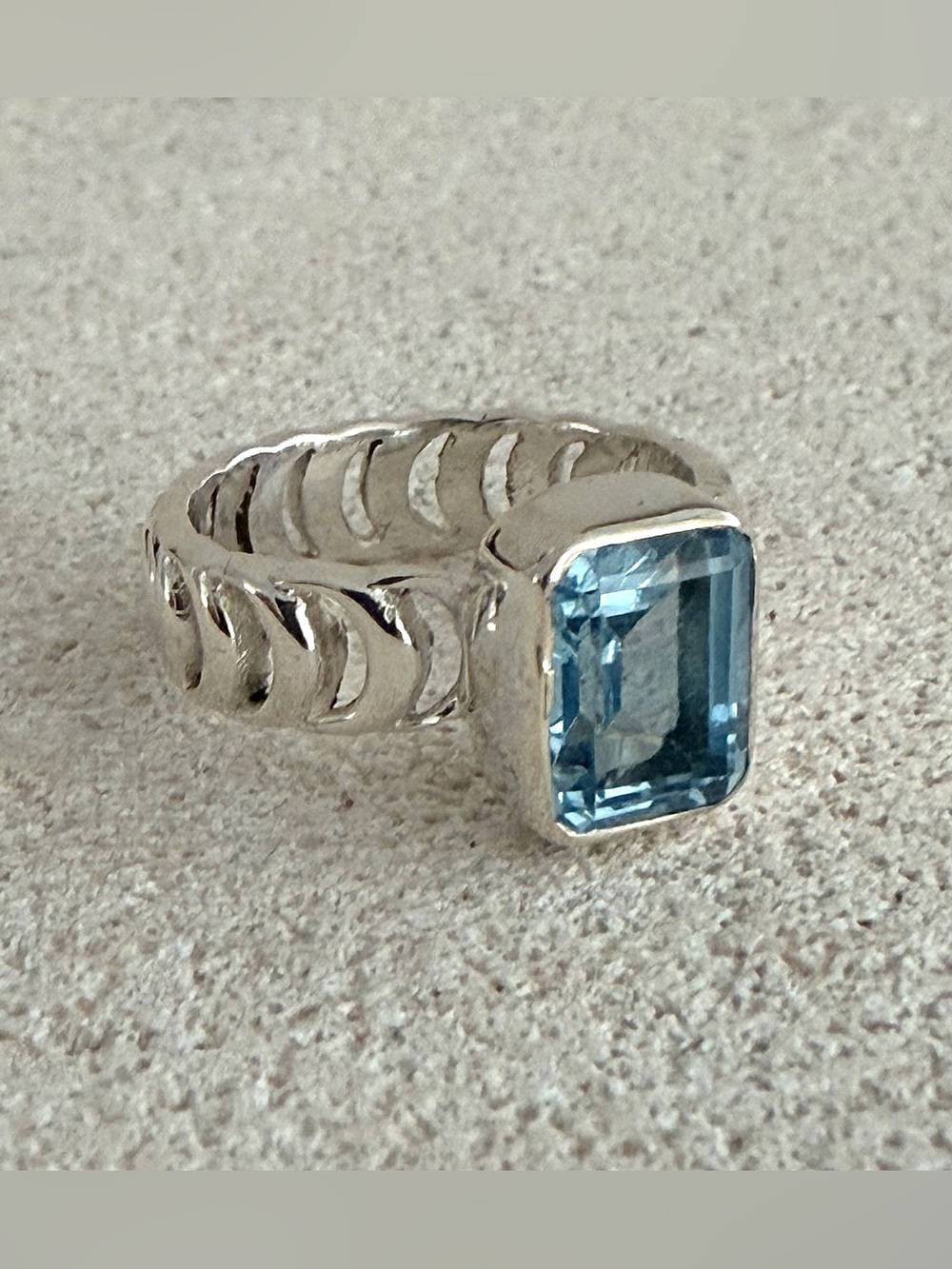 NATURAL SKY BLUE TOPAZ 2.5 CT 925 Sterling Silver Ring Sz 6.5